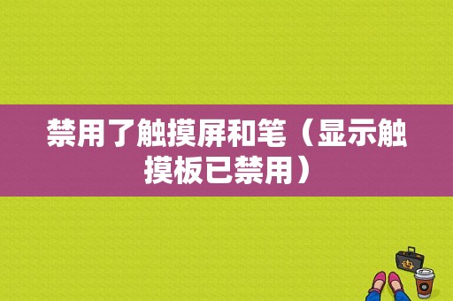 禁用了触摸屏和笔（显示触摸板已禁用）