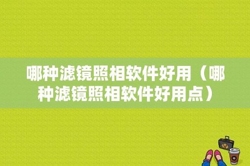 哪种滤镜照相软件好用（哪种滤镜照相软件好用点）