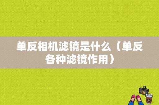 单反相机滤镜是什么（单反各种滤镜作用）