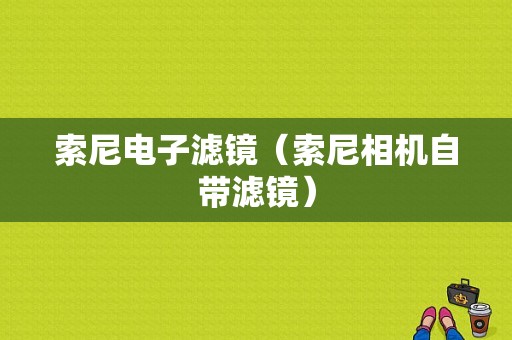 索尼电子滤镜（索尼相机自带滤镜）