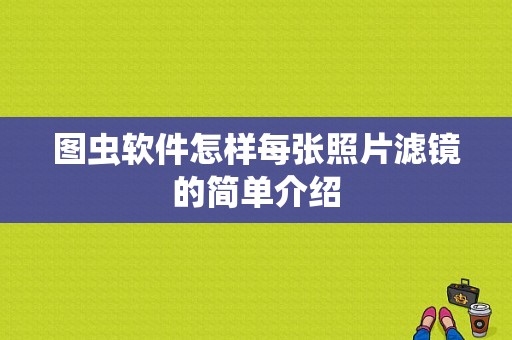 图虫软件怎样每张照片滤镜的简单介绍