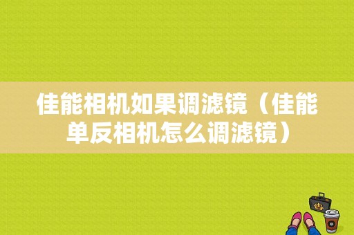 佳能相机如果调滤镜（佳能单反相机怎么调滤镜）