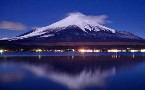 富士山晚上夜景图片大全（富士山夜晚壁纸）