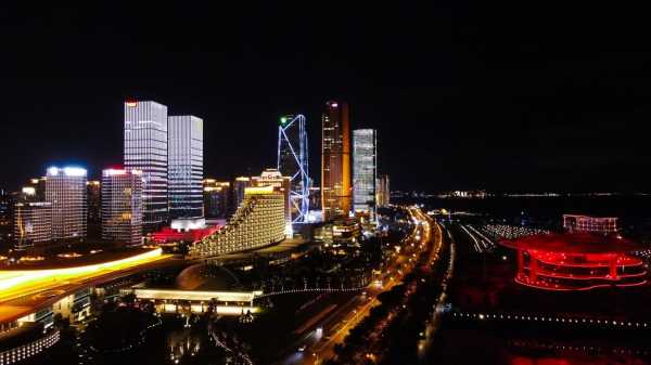 厦门岛内拍摄夜景（厦门岛夜景航拍）